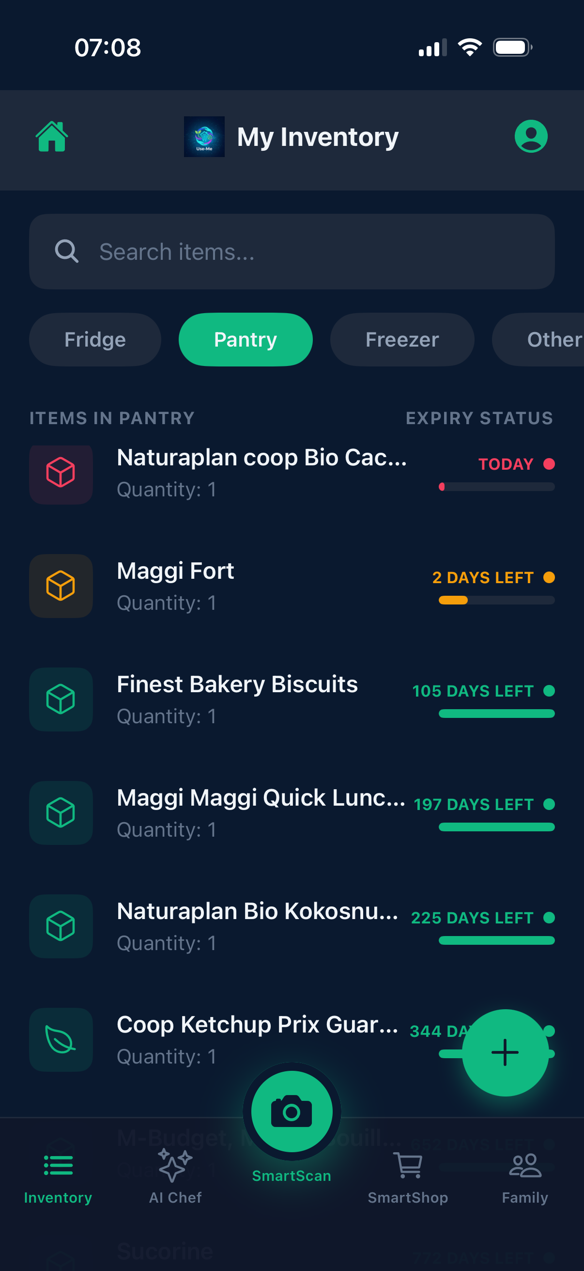 Pro My Inventory - Expiry status tracking